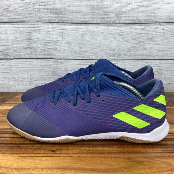Adidas Nemeziz Messi 19.3 Indigo Signal Green Indoor Soccer Shoe EF1812 Men’s 13 - Picture 1 of 12